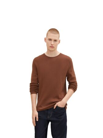 zigzag structured crewneck