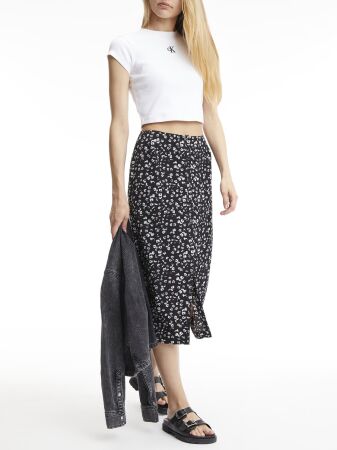 CK RIB CROPPED SLIM TEE