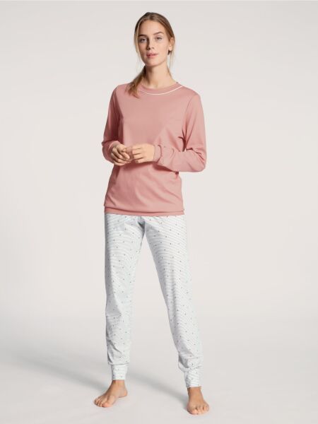DAMEN Pyjama mit Bündchen