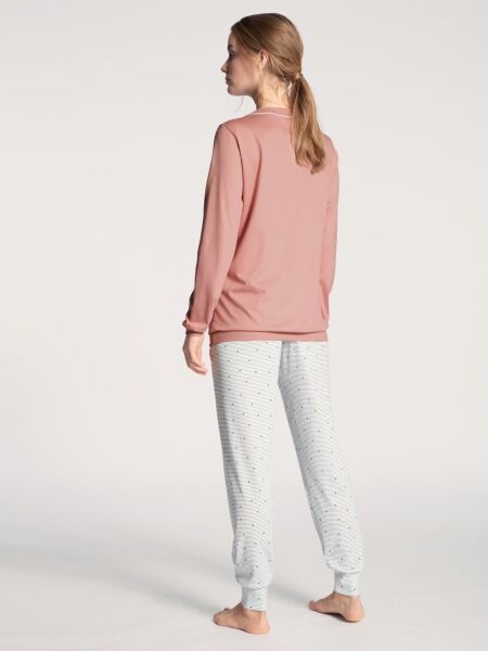 DAMEN Pyjama mit Bündchen