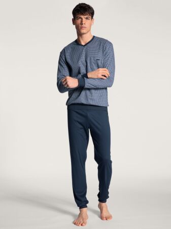 HERREN Pyjama mit B&uuml;ndchen