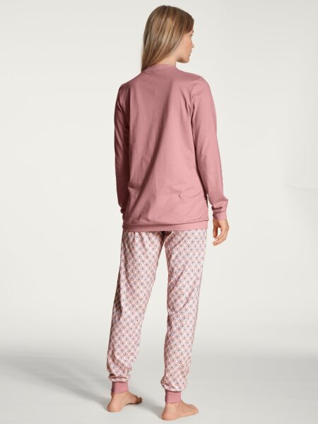 DAMEN Pyjama mit B&uuml;ndchen