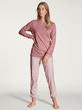 DAMEN Pyjama mit B&uuml;ndchen