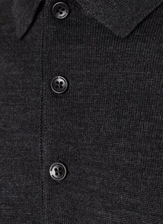 Pullover Polokragen Knopf 1/1 Arm