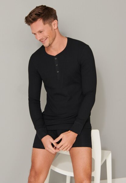 Langarmshirt Knopfleiste