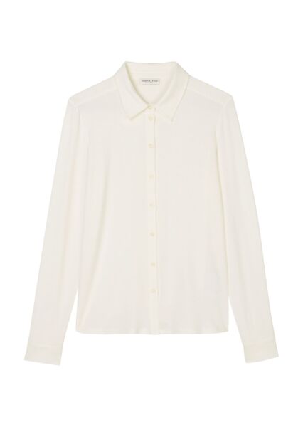 Jersey-blouse, long sleeve, collar,