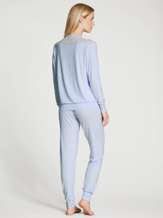 DAMEN Pyjama mit B&uuml;ndchen