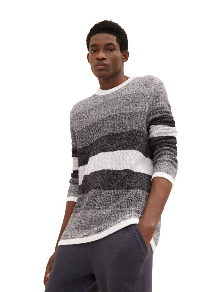 color flow knitted crew neck