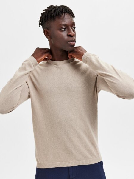 SLHLAKE LINEN BLEND LS KNIT W NOOS
