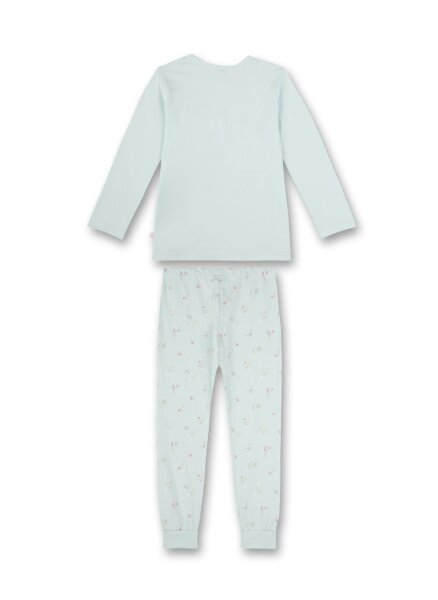 Pyjama long, uni w.motif