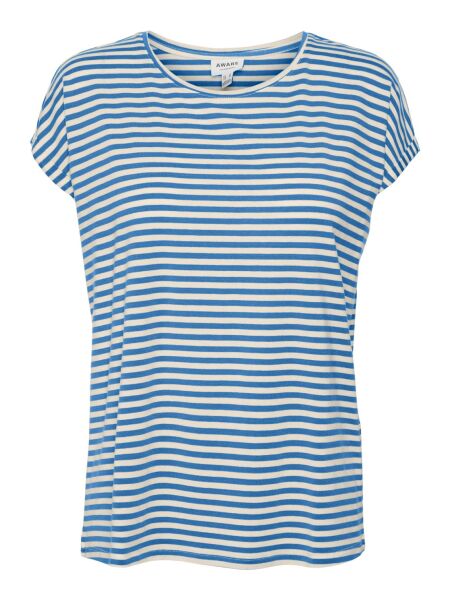 VMAVA PLAIN SS TOP STRIPE GA JRS  N