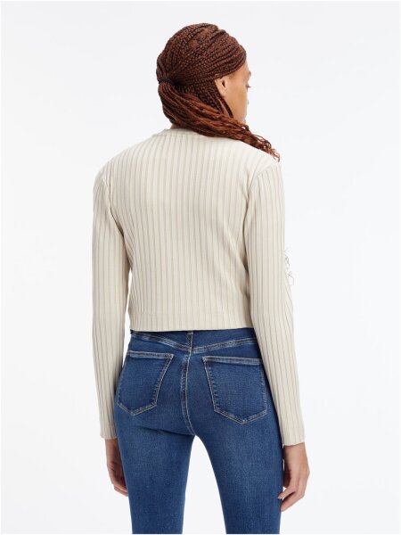 RIB ZIP-THROUGH CARDIGAN