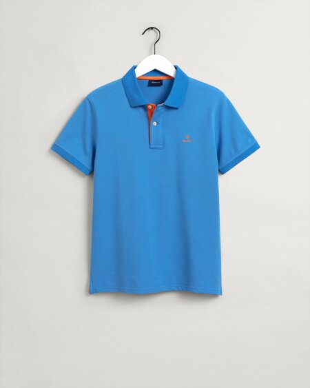 CONTRAST COLLAR PIQUE SS RUGGER