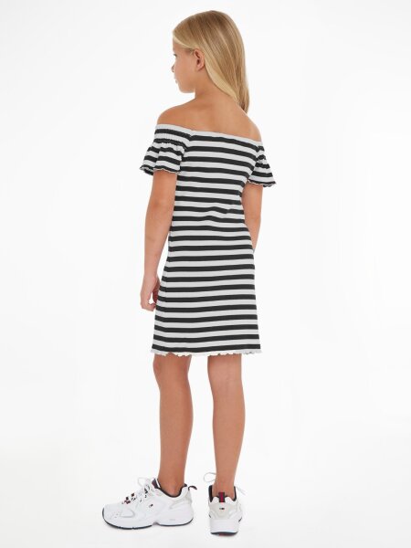 OFF SHOULDER STRIPE DRESS S/S