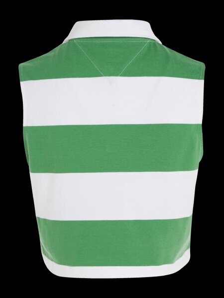 TJW CROP BADGE STRIPE SL POLO