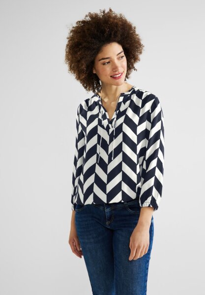 Printed tunic blouse w frill