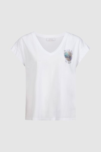 v-neck t-shirt with print organic