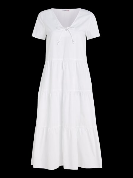 TJW POPLIN TIERED SS MIDI DRESS