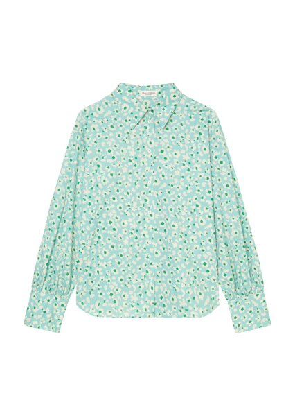 Blouse, long volume sleeve, O-shape