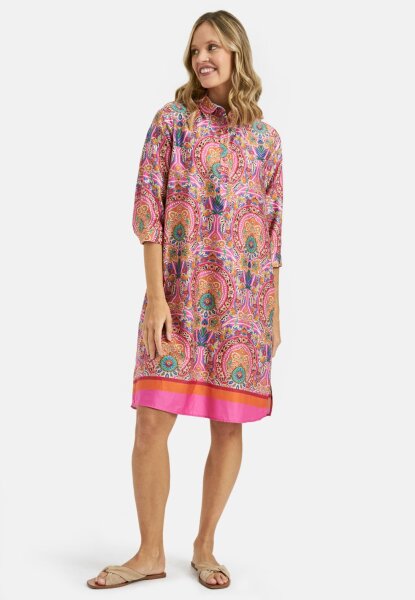 BUTTONED DRESS WITH COLLAR AND 3/4