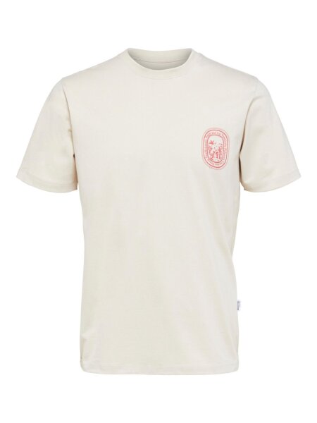 SLHCOMS PRINT SS O-NECK TEE W
