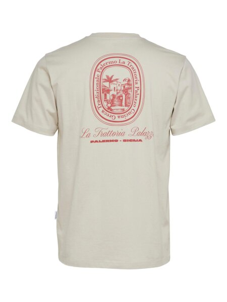 SLHCOMS PRINT SS O-NECK TEE W