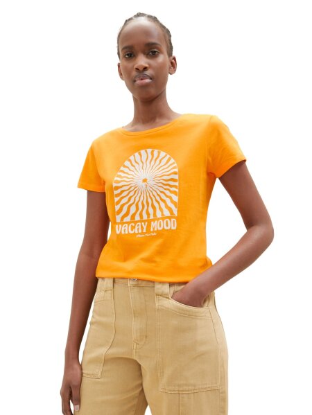 fitted print T-shirt