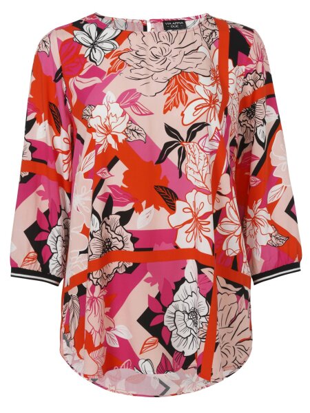 Bluse Rundhals 3/4 Arm Druck