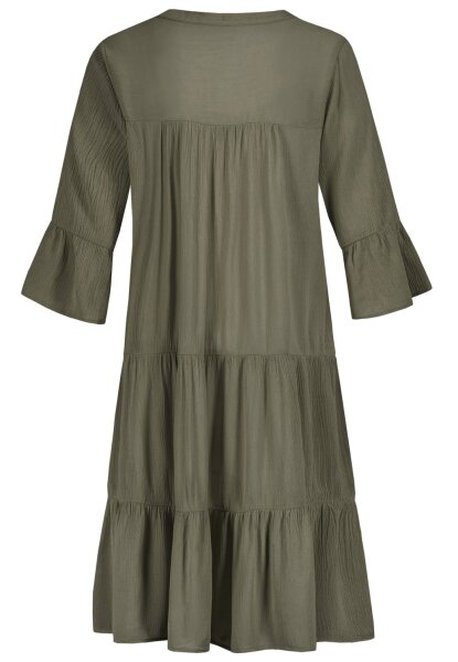 Kleid mit Volants, midi, 3/4 Ärmel