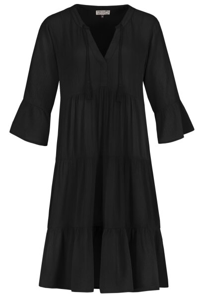 Kleid mit Volants, midi, 3/4 Ärmel