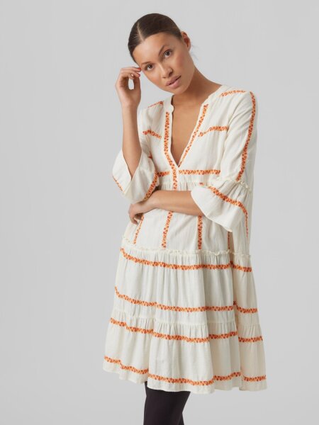 VMDICTHE 3/4 STRIPE EMB TUNIC WVN G