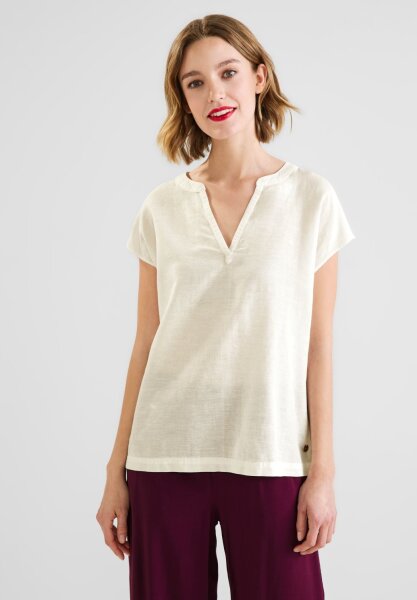 LS_Solid shirtblouse w splitne
