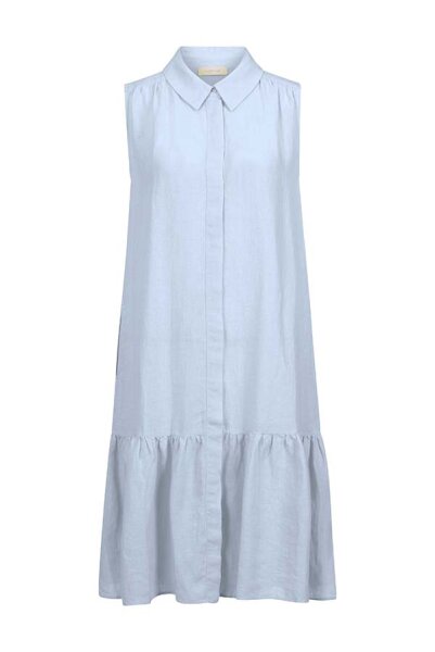 Linen dress with multicolour embroi