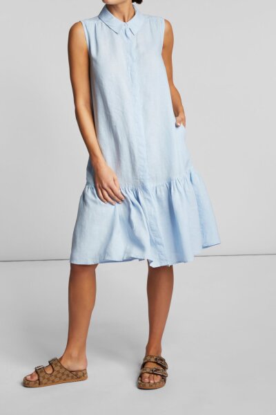 Linen dress with multicolour embroi