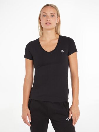 CK EMBROIDERY STRETCH V-NECK