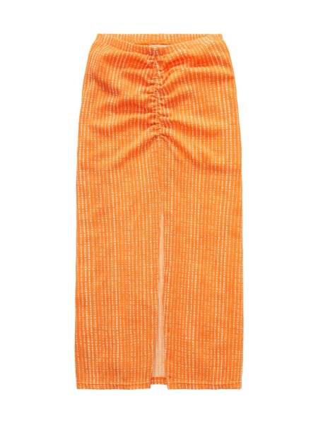 midi skirt with rouching