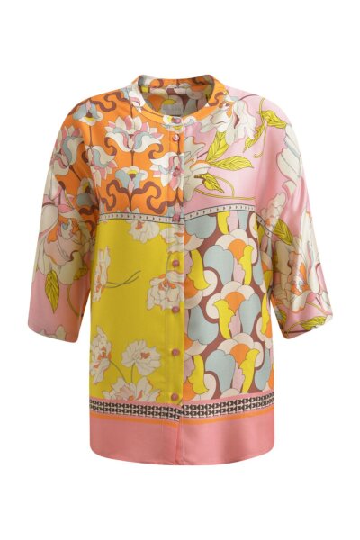BLOUSE WITH ROUND NECK AND SHORT SL