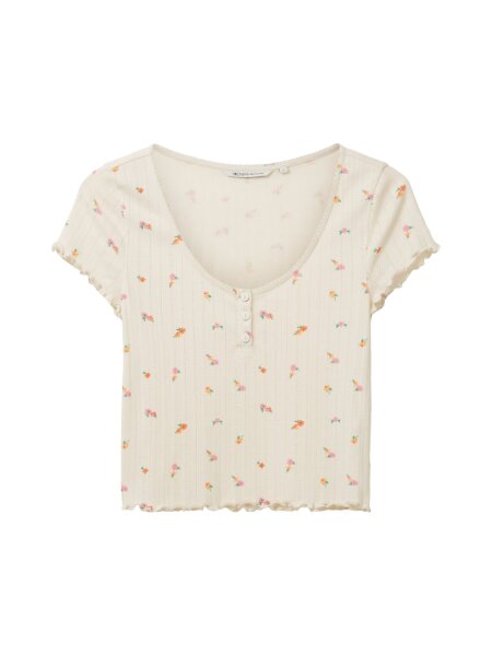 cropped pointelle t-shirt