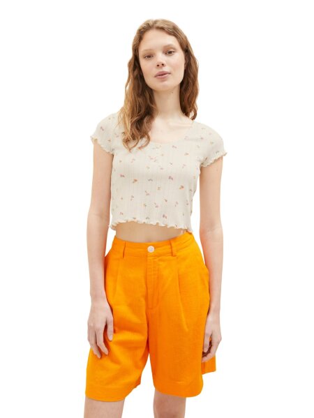 cropped pointelle t-shirt