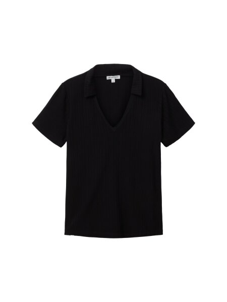 T-shirt rib polo collar