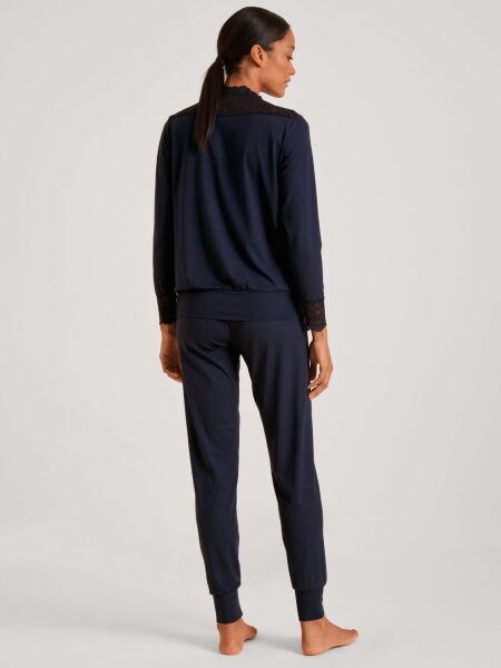 DAMEN Pyjama mit Bündchen