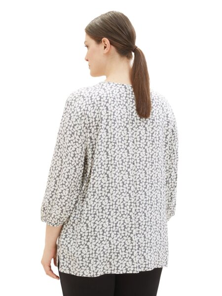 printed V-neck blouse