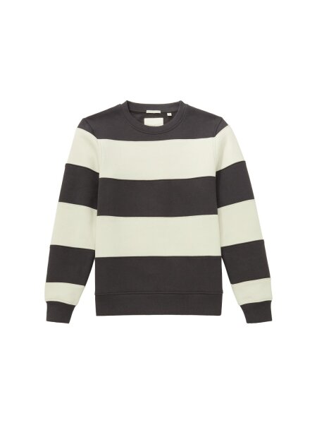 striped cutline sweatshirt
