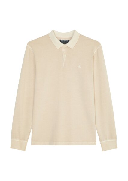 Polo shirt, long sleeve, rib collar