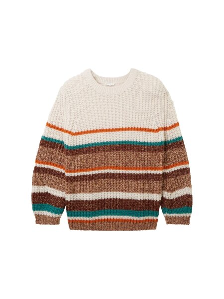 Knit colored stripe pullover