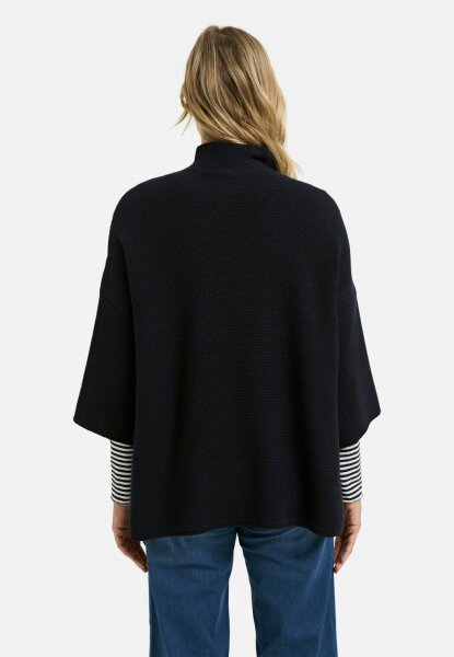 KNITTED CAPE WITH STAND COLLAR