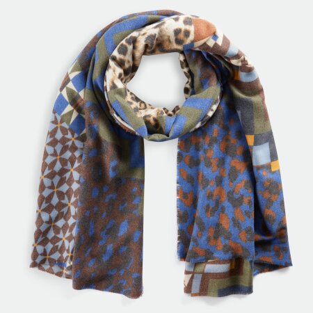 MIXED PATTERNS PRINT BRUSHED BROWN