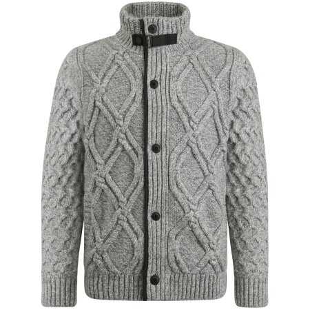 Zip jacket heavy knit mixed yarn