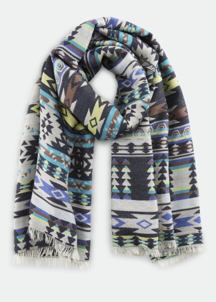 15%WOOL ETHNO PATTERN BLUE MEDIUM-E