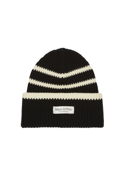 Beanie, knitted, double fold-up, st
